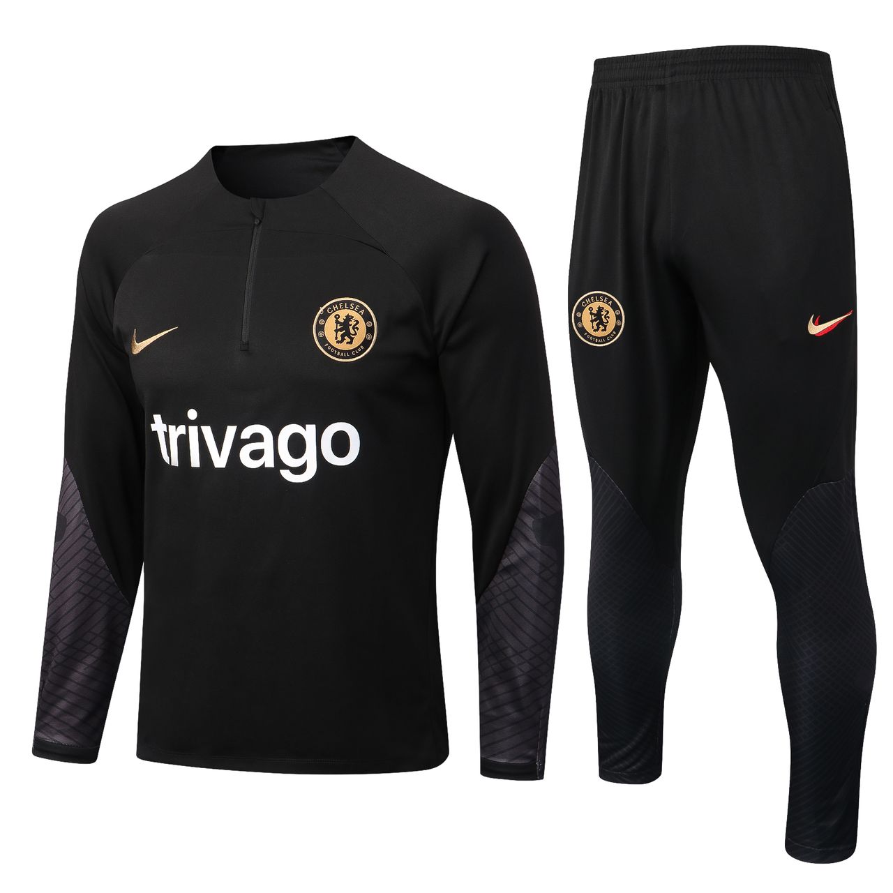 CHELSEA BLACK AWAY TRAINING TECHNICAL SOCCER TRACKSUIT 2022-23