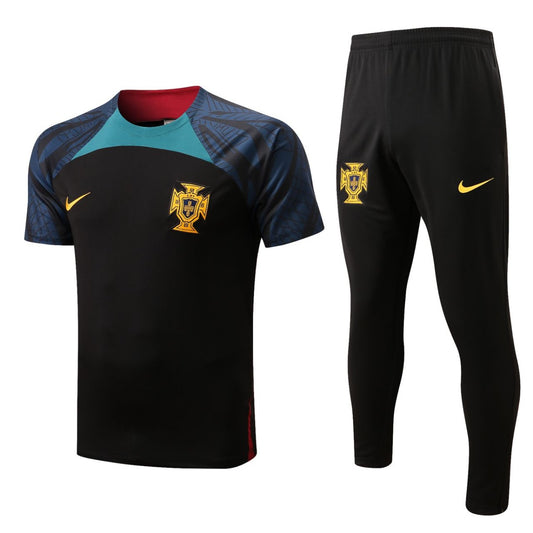 PORTUGAL NATIONAL TEAM BLACK TRAINING SOCCER TRACK KIT 2022-23