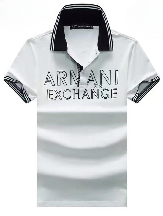 A|X Men's white polo shirt