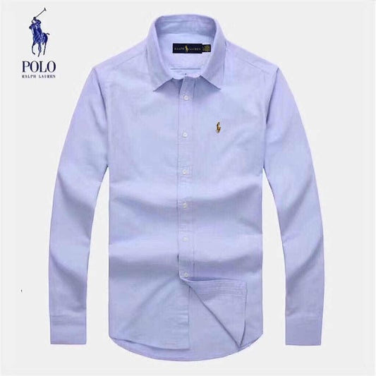 PRL Brown Pony Long-sleeved Shirt |Sky Blue