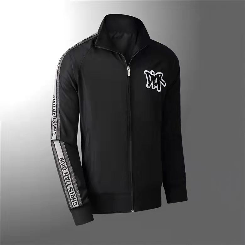 Christian Dior Men's-Poly-Jackets Black|Side Lettering