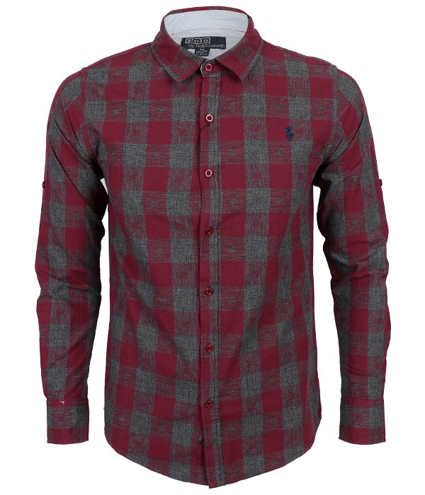 PRL Shirt | Burgundy  Grey