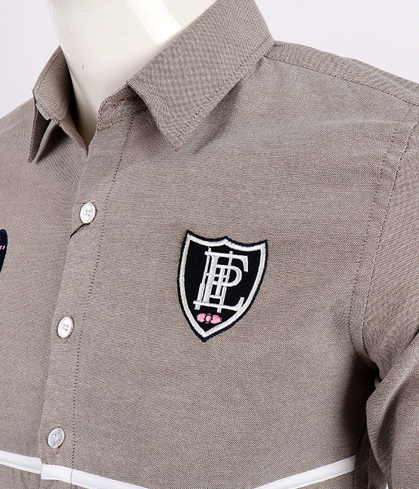 Eden Park 10 Logo Shirt | Grey White Pink