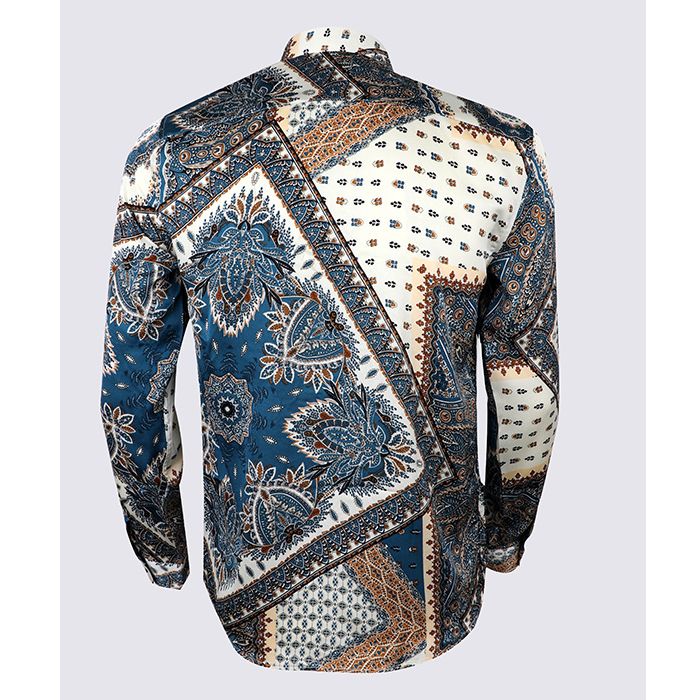 Terry Taylors Vintage Long Sleeve | Turquoise Blue Cream