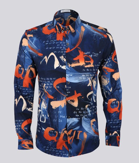Terry Taylors Vintage Long Sleeve | Navy Blue Multicolor