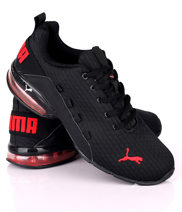 Puma Axelion block mens running shoes | Black Red