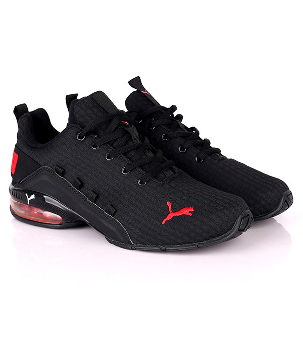 Puma Axelion block mens running shoes | Black Red