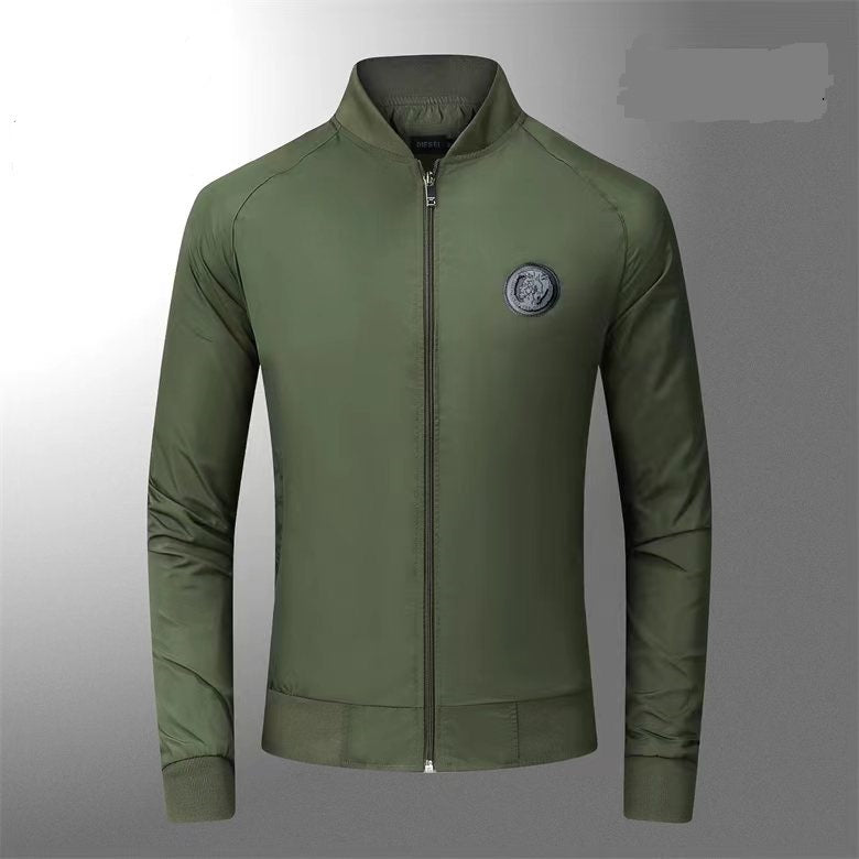 Diesel Soft Shell Track jacket Men's Wind Cover in Green