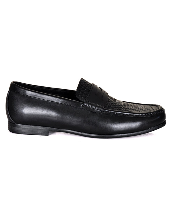 Black Penny Wooven Loafers