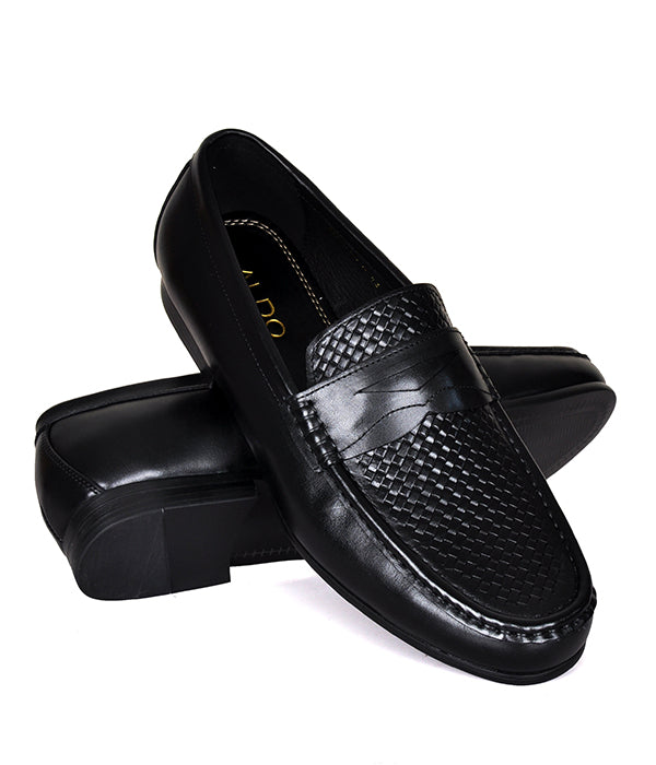 Black Penny Wooven Loafers