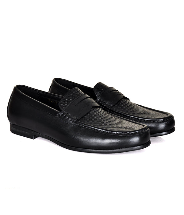 Black Penny Wooven Loafers