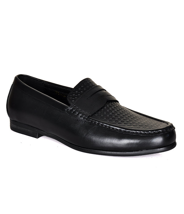 Black Penny Wooven Loafers