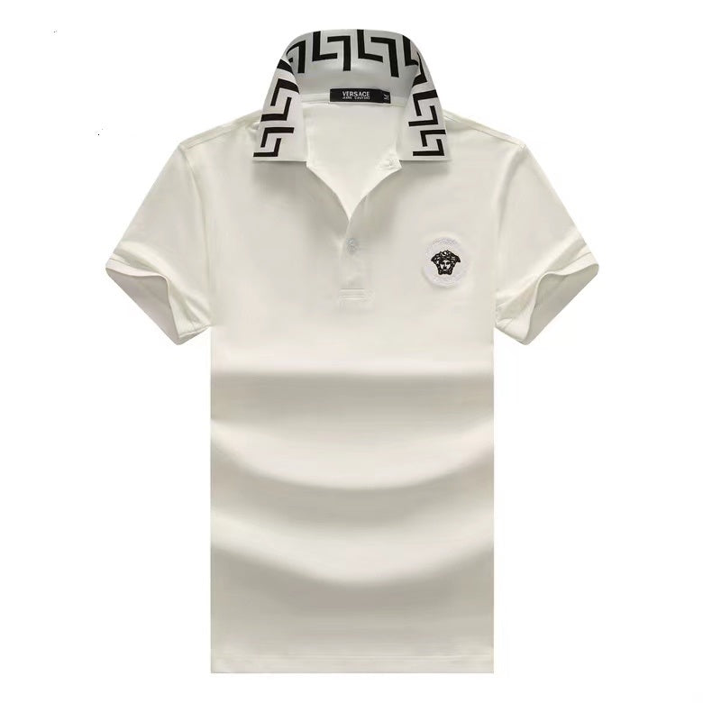 Medusa Jean Couture Men's Cotton Polo Shirt-White