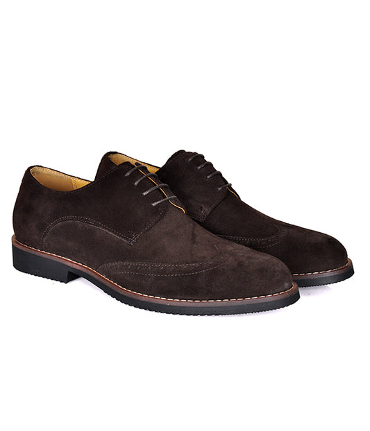 Brogues Derby Coffee Suede Shoes