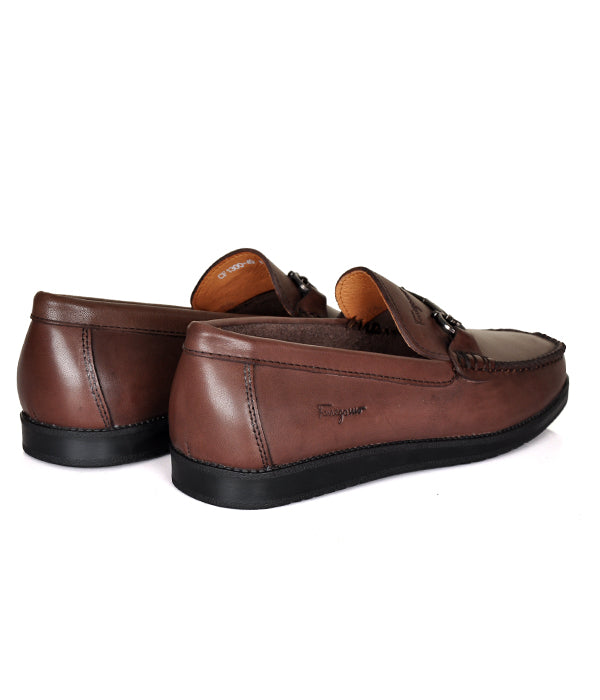 Plain Coffee Horse-Bit S.F Loafers