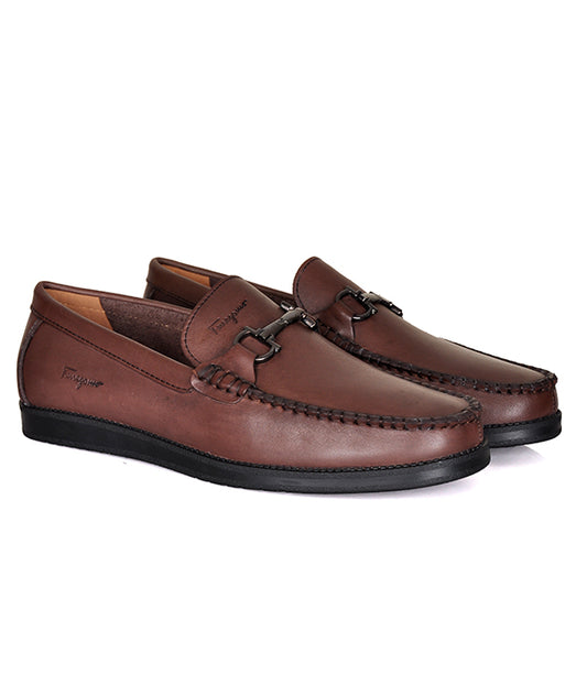 Plain Coffee Horse-Bit S.F Loafers