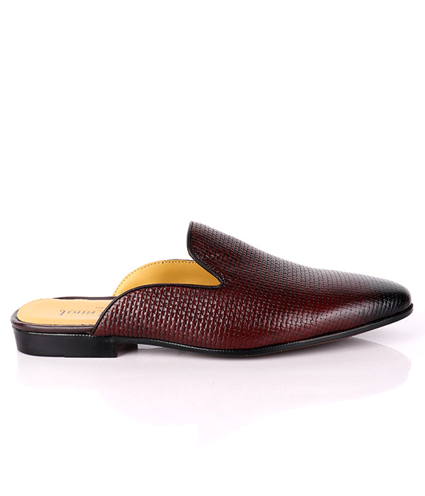 John Foster Woven Leather Mules|Coffee