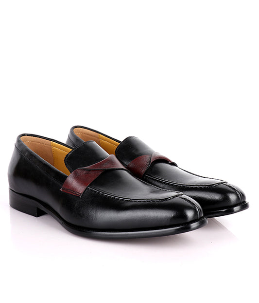 J. M Weston Simple Plain Loafers| Black Oxblood