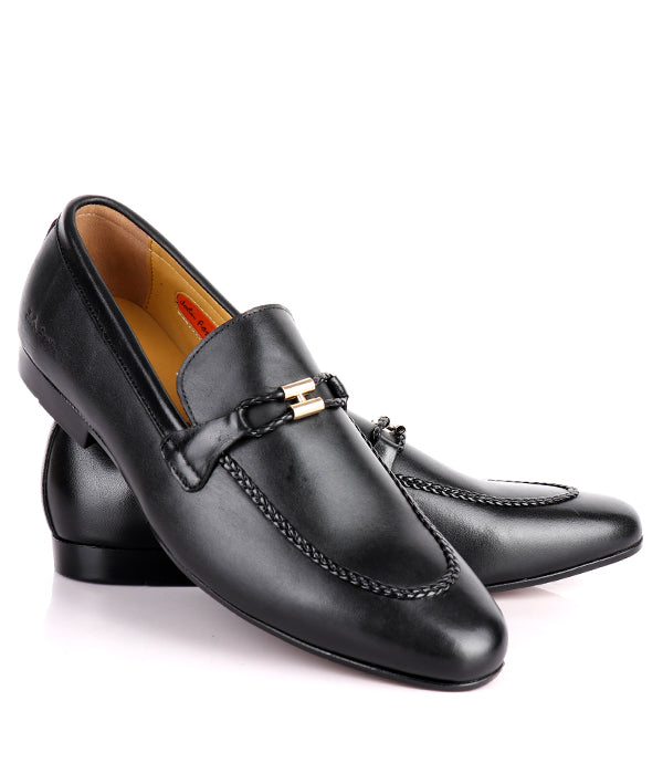 John Foster H Logo Loafers | Black