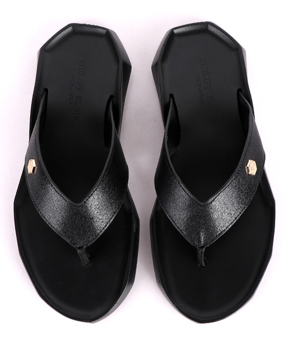 P.Plein Thong Slippers |Black