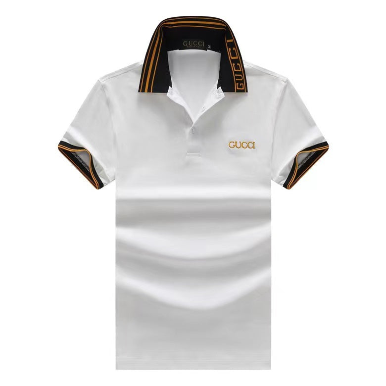 GG cotton polo shirt in white for men