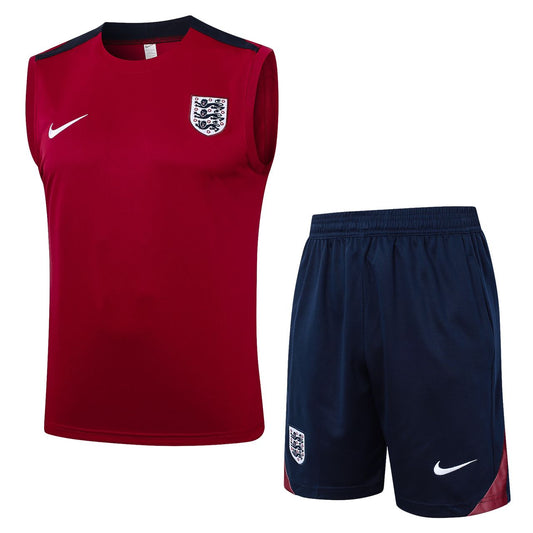 England sleeveless burgundy training kit