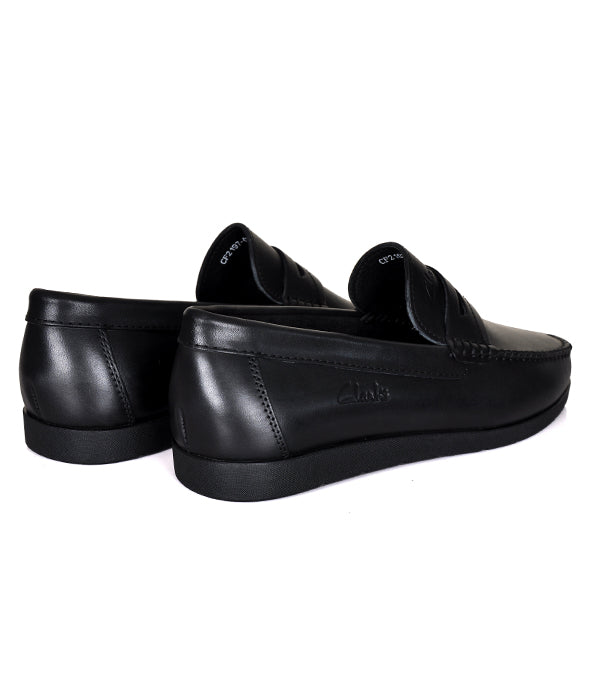 Clarks Black Penny Loafers