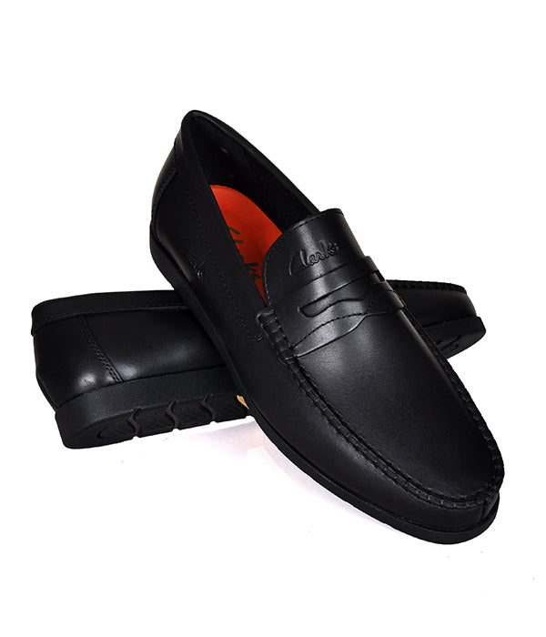 Clarks Black Penny Loafers