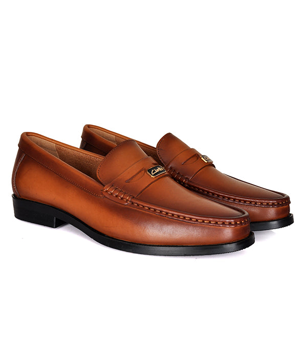 Brown Clarks Penny Loafers