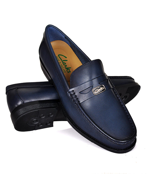 Blue Clarks Penny Loafers