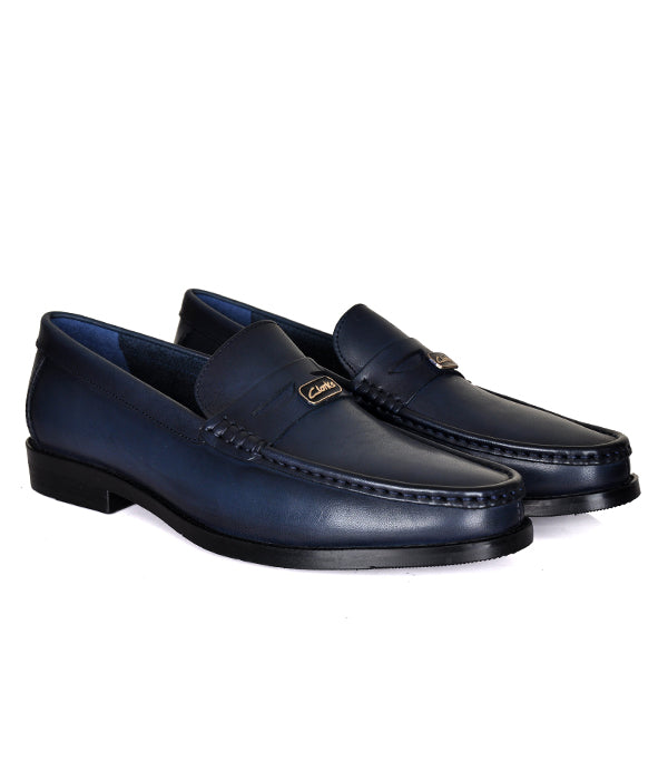 Blue Clarks Penny Loafers