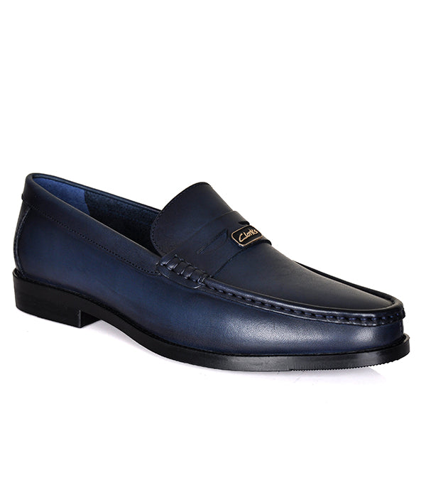 Blue Clarks Penny Loafers