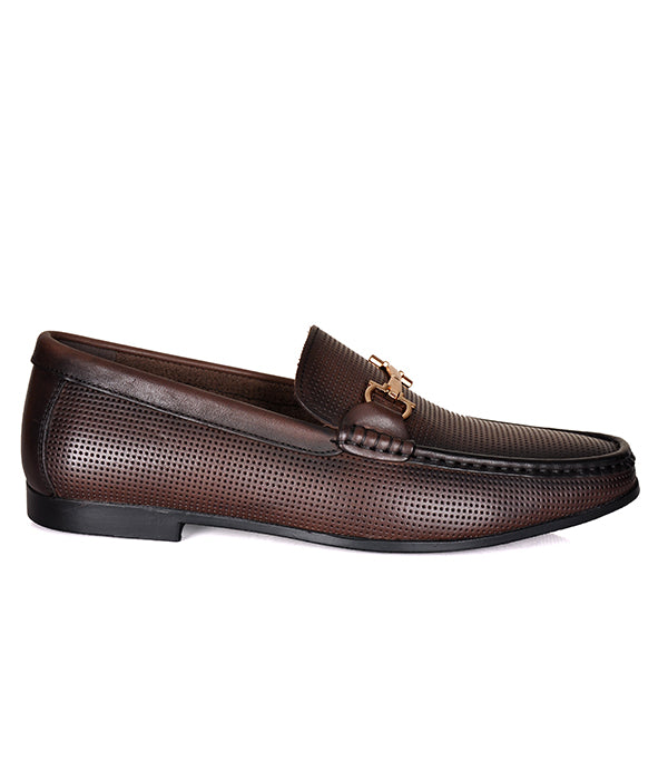 Aldo Coffee Horse-bit Leather Shoes