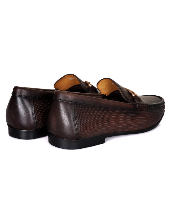 Aldo Coffee Horse-bit Leather Shoes