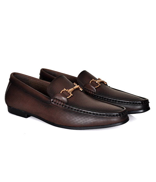 Aldo Coffee Horse-bit Leather Shoes