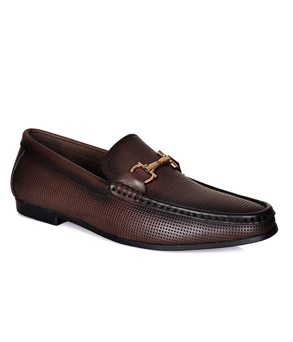 Aldo Coffee Horse-bit Leather Shoes