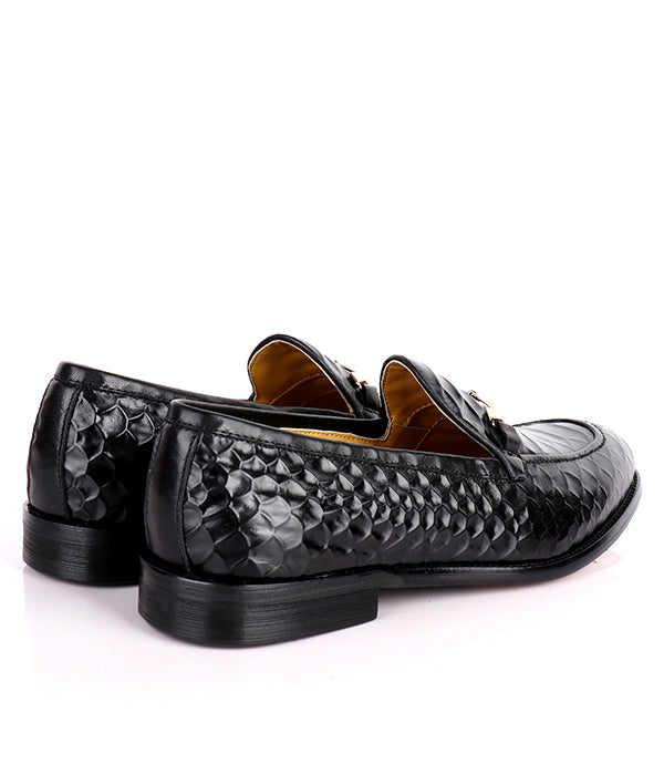 John Foster Croc Horsebit Loafers|Black