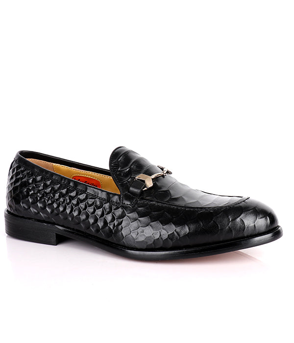 John Foster Croc Horsebit Loafers|Black