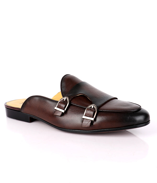 John Foster Monk Strap Mules|Coffee