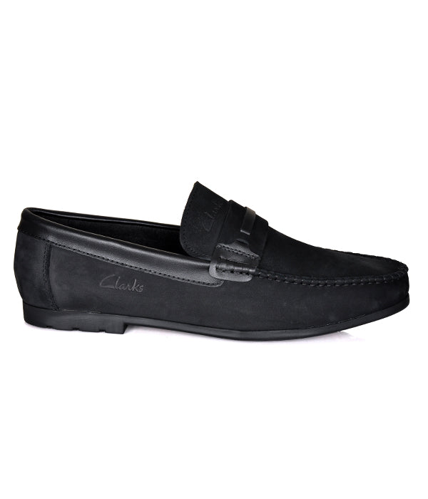 Men's Black Suede Horse-Bit Loafers