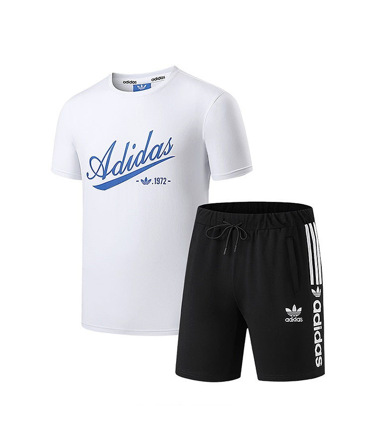 Essential Adidas Summer Outfit T-shirt and Short | Black and White