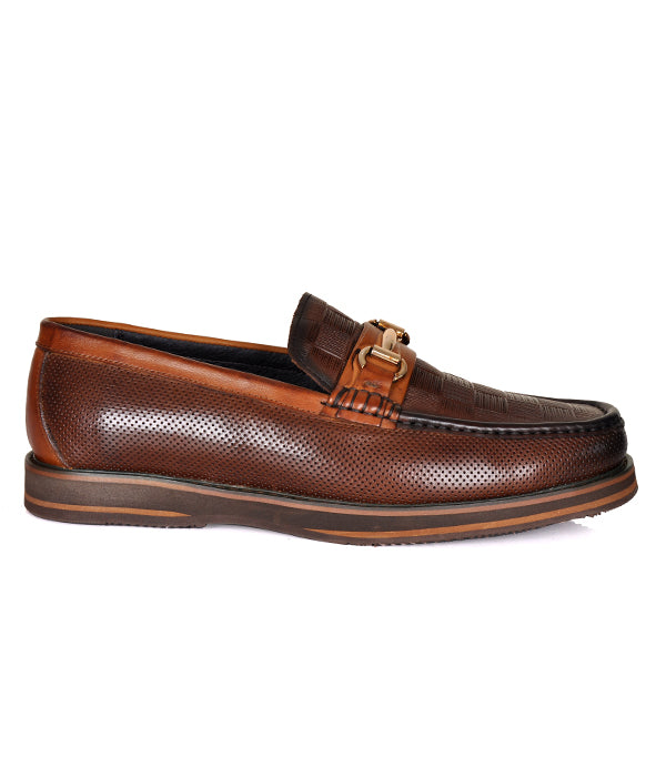 Aldo Coffee Horse-Bit Leather Loafers