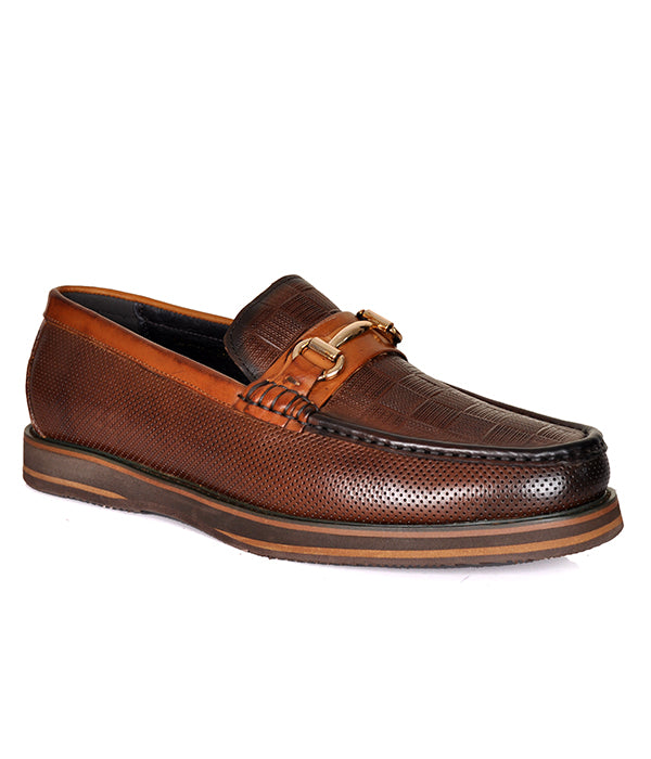 Aldo Coffee Horse-Bit Leather Loafers