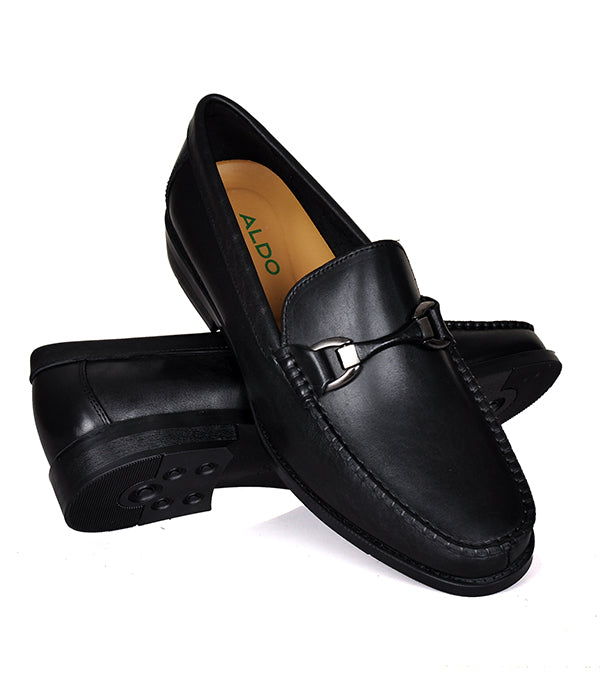 Aldo Black Horse-Bit Loafers