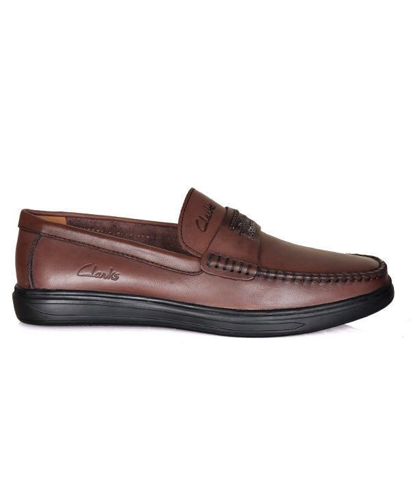 Clarks Horse-Bit Coffee Loafers