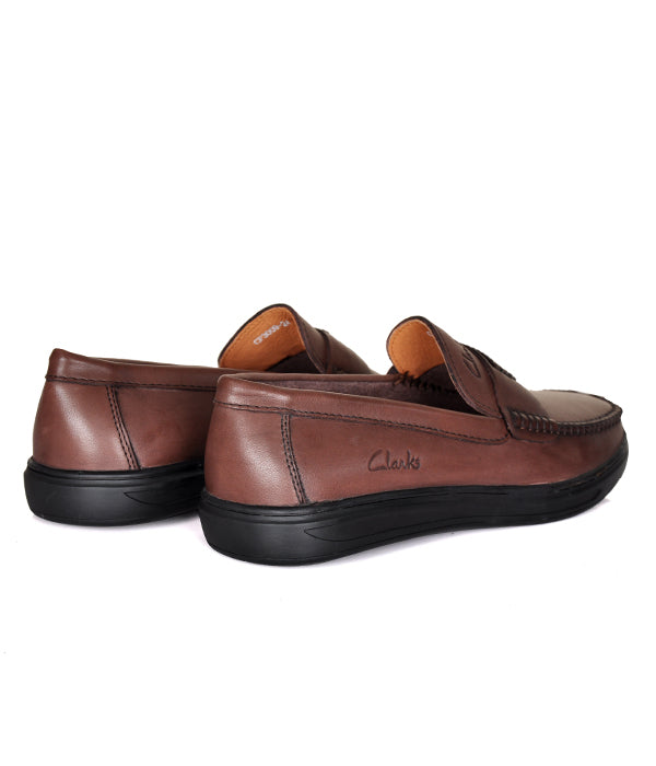 Clarks Horse-Bit Coffee Loafers