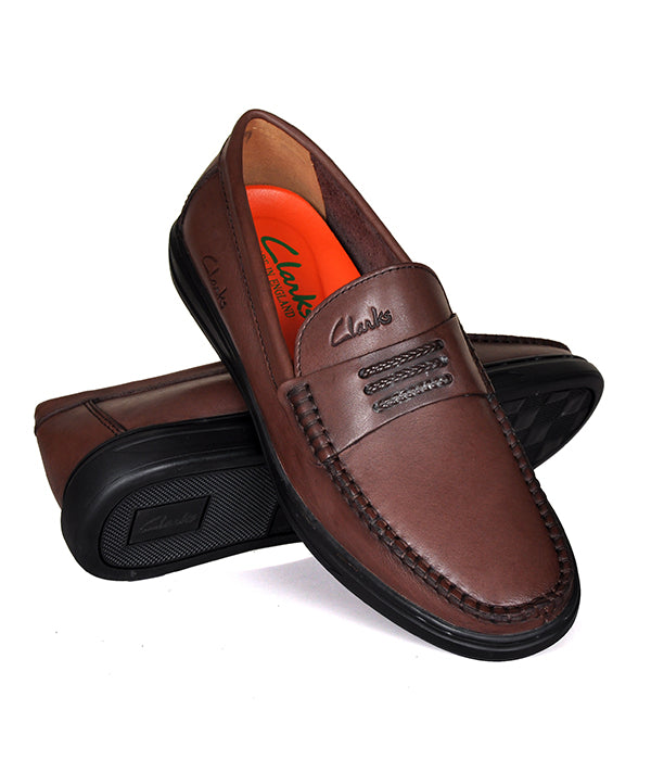 Clarks Horse-Bit Coffee Loafers