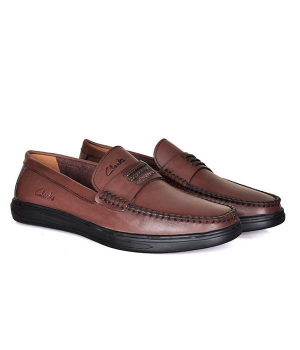 Clarks Horse-Bit Coffee Loafers