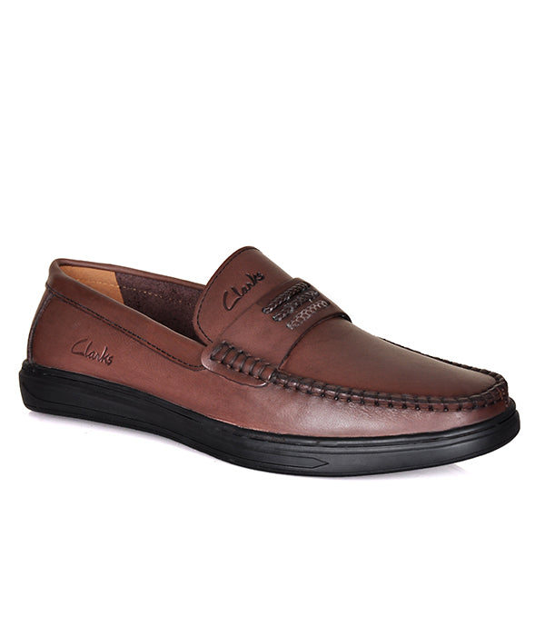 Clarks Horse-Bit Coffee Loafers