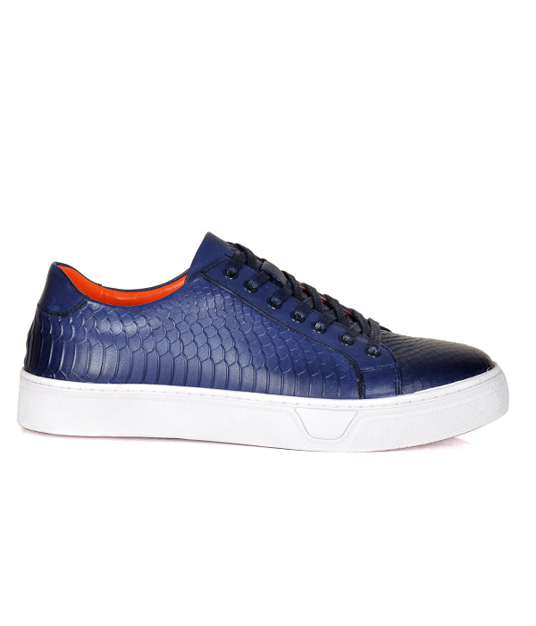 Aldo Croc Leather Blue Lace-up Shoes